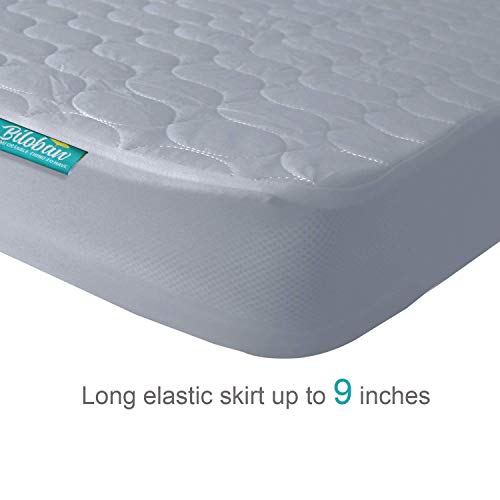 Pack n Play Mattress Protector Waterproof and Pack n Play Playard Mattress Sheets 2 Pack, Jersey Knit Egyptian Cotton Stretchy Portable Mini Crib Sheets or Playpen Sheets