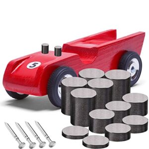 3.625 Ounces Cylindrical Tungsten Weights and 4 Pieces Polished Axles, 3/8 Inch Cylinders Weights Tungsten Buffer Weight Car Incremental Weights Speed Axles Kit for Your Car