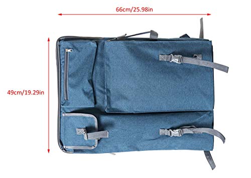 Art Carrying Case Portfolio/Art Portfolio Bag - Art Portfolio Carry Case Bag Backpack/Student Artist Outdoor Art Supply Sketch Board Travel Sketchpad Drawing Board Bag/Blue