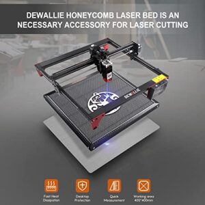 DEWALLIE Honeycomb Laser Bed, 17.32 x 17.32 x 0.87 inch Honeycomb Working Panel for CO2 Diode Laser Engraver Cutting Machine, Honeycomb Working Table for Fast Heat Dissipation and Smooth Edge Cutting