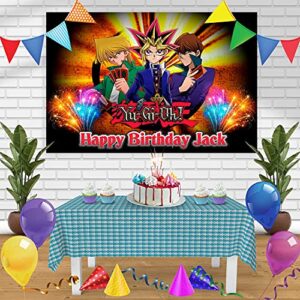 yu gi oh birthday banner personalized party backdrop decoration 60×42 inches – 5×3 feet