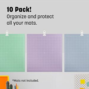 [10 pack] Impresa Mat Hangers for Cricut Cutting Mats to Organizes - Easy To Install Standard Grip Cutting Mat Hangars - Durable Impresa Holder for Cricut Mat Holder - Mat Hook - Mat Storage