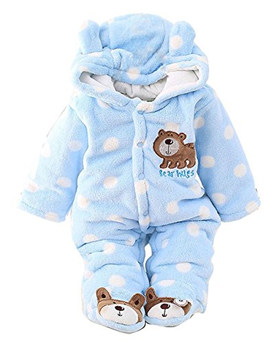 CM C&M WODRO C&M Baby Jumpsuit Outfit Hoody Coat Winter Infant Rompers Toddler Clothing Bodysuit ?Blue