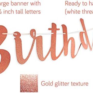 Rose Gold 21st Bunting Birthday Banner - Great Decoration to Celebrate Milestone Birthday - Keepsake for Her