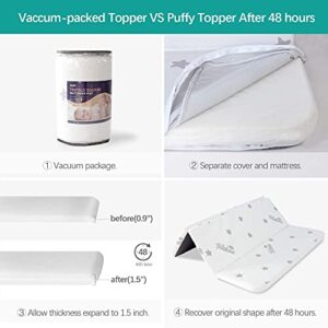 Pack N Play Mattress Pad Sheets Fitted Waterproof & Trifold Pack and Play Mattress Topper 38" x 26"