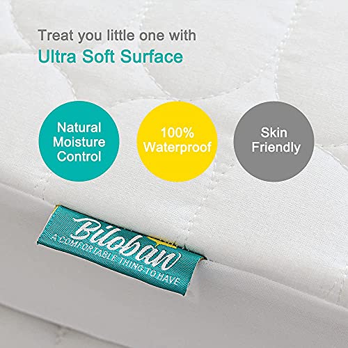 Pack N Play Mattress Pad Sheets Fitted Waterproof & Trifold Pack and Play Mattress Topper 38" x 26"