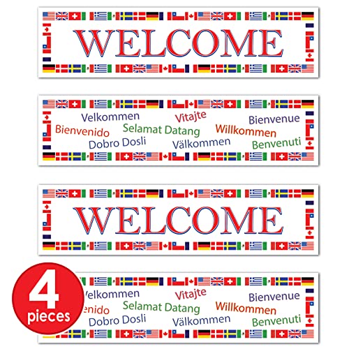 Beistle , 4 Piece International Welcome Banners, 15'' x 5'