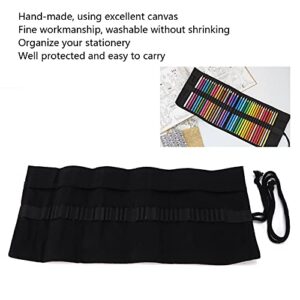 Paint Brush Holder, 36 Slots Black Roll Up Canvas Pencil Storage Bag for Artist Acrylic Oil Watercolor Paintbrushes