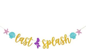 last splash gold glitter banner for mermaid bachelorette party bridal shower decorations