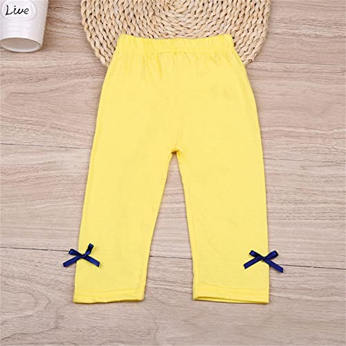 Infant Baby Girls Summer Clothes Outfits 2-7 Years Old Kids Ice Cream T-Shirt Tops and Plaid Short Pants Set (4-5 Years Old, Yellow)