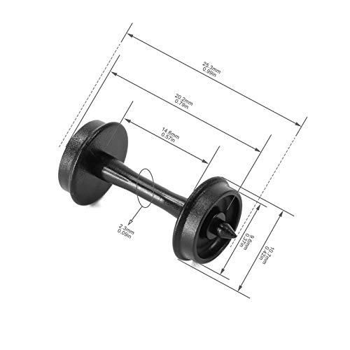 24pcs POM Plastic 33'' Wheels for Model Train 1:87 HO Scale Wheel HP28 (HO Scale)