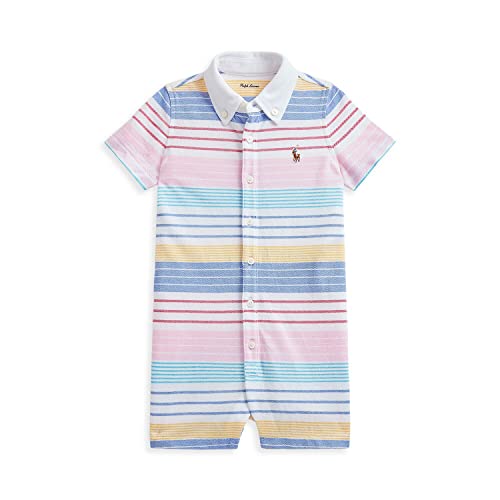 POLO RALPH LAUREN Baby Boy's Striped Knit Oxford Shortall (W(2001)/P, 12 Months)