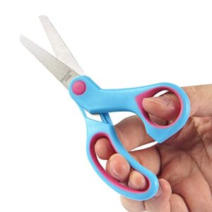 Cuttte 5” Kids Scissors, 3pcs Child Scissors, Small Blunt Tip Scissors for Kids, Kindergarten Beginner Scissors for Crafting, Right Handed Scissors for Cutting Paper