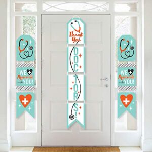 big dot of happiness thank you doctors – hanging vertical paper door banners – doctor appreciation week wall decoration kit – indoor door decor
