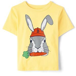 The Children's Place Baby Toddler Boys Short Sleeve Graphic T-Shirt, Easter Bunny Face, 4T