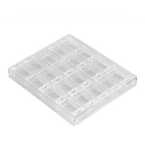 fishlor bead container, 20 grids transparent acrylic nail art decorations storage box rhinestone beads container case