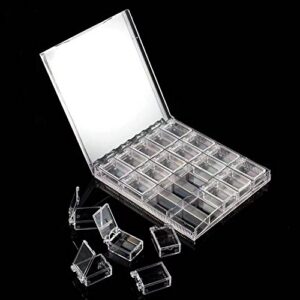 Fishlor Bead Container, 20 Grids Transparent Acrylic Nail Art Decorations Storage Box Rhinestone Beads Container Case