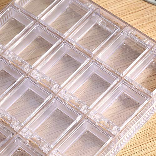 Fishlor Bead Container, 20 Grids Transparent Acrylic Nail Art Decorations Storage Box Rhinestone Beads Container Case