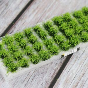 80 Pcs Green Bushy Tufts Lowland Shrubs Tuft Static Grass Vegetation Groups Railway Artificial Grass War Gaming Terrain Decoration Railroad Scenery War Gaming Scenery (Light Green)