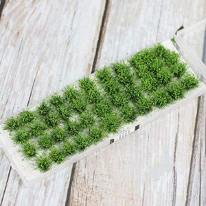 80 Pcs Green Bushy Tufts Lowland Shrubs Tuft Static Grass Vegetation Groups Railway Artificial Grass War Gaming Terrain Decoration Railroad Scenery War Gaming Scenery (Light Green)