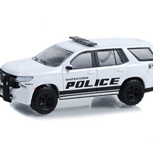 2022 Chevy Tahoe Police Pursuit Vehicle Whitestown Metropolitan Police Department Indiana White 1/64 Diecast Model Car by Greenlight 30360