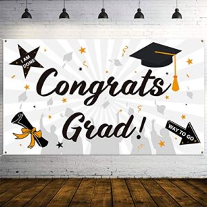 watinc graduation background banner 78″ x 45″ xtralarge backdrops congrats grad congratulations i am done diploma way to go party decorations supplies for indoor outdoor photo booth props