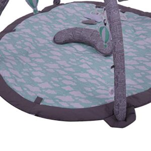 Bacati Clouds in The City Baby Play Gym with Mat, Mint/Grey