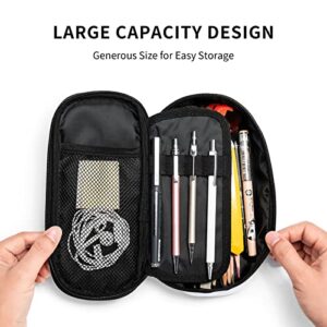 antvinoler Large Pencil Case Big Capacity Pencil Bag Large Storage Pouch Desk Organizer Marker Pen Case Simple Stationery Bag Pencil Holder - Hedgehog Polkadot