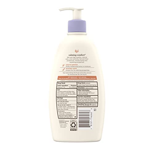 Aveeno Baby Calming Comfort Moisturizing Lotion with Relaxing Lavender & Vanilla Scents, Non-Greasy Body Lotion with Natural Oatmeal & Dimethicone, Paraben- & Phthalate-Free, 18 fl. Oz