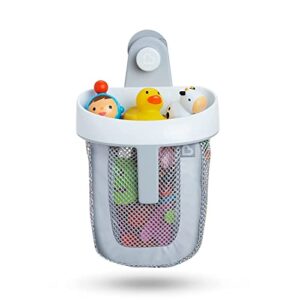 munchkin® super scoop™ hanging bath toy storage with quick drying mesh, grey