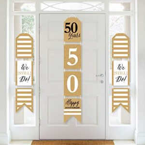 big dot of happiness we still do – 50th wedding anniversary – hanging vertical paper door banners – anniversary party wall decoration kit – indoor door decor