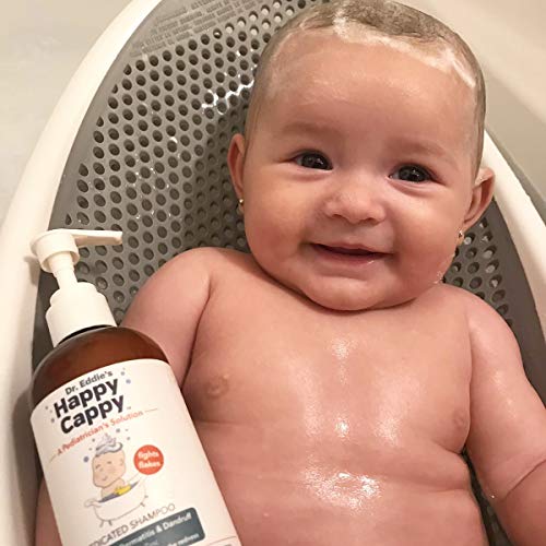 Happy Cappy Dr. Eddie’s Medicated Shampoo for Children, Treats Dandruff & Seborrheic Dermatitis, No Fragrance, Stops Flakes and Redness on Sensitive Scalps and Skin, Cradle Cap Brush Not Needed, 8 oz