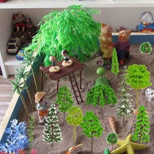 30pcs Model Trees Train Railroad Scenery Architecture Trees, Mixed Model Tree Fake Trees for DIY Crafts Building Model Scenery Landscape Decoration 1.5-7.9 inch(4 -20cm)