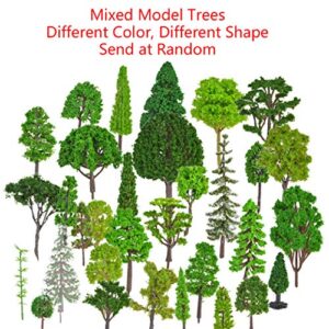 30pcs Model Trees Train Railroad Scenery Architecture Trees, Mixed Model Tree Fake Trees for DIY Crafts Building Model Scenery Landscape Decoration 1.5-7.9 inch(4 -20cm)