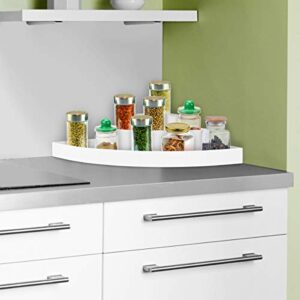 lavish home 3-tier corner organizer – plastic space saver countertop pantry and cabinet storage shelf with non-slip liner – home, office or garage