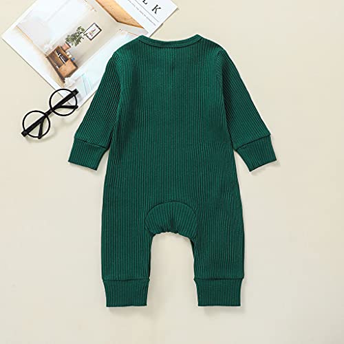 niceclould Newborn Baby Boy Girl Knitted Romper Solid Long Sleeve One Piece Jumpsuit Bodysuit Playsuit Fall Winter Clothes (B-Green, 0-3 Months)