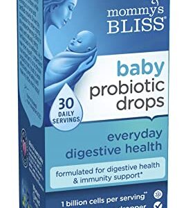 Mommy's Bliss Baby Probiotic Drops Everyday - Gas, Constipation, Colic Symptom Relief - Newborns & Up - Natural, Flavorless, 0.34 Fl Oz