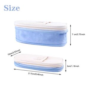 Rolin Roly Large Capacity Pencil Case Pen Pouch Pencil Bag Zipper Canvas Makeup Bag Pencil Organizer Storage Bag Portable Stationery Case Cosmetics Bag