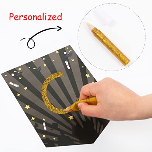 Graduation Banner 2023 Personalized Black and Gold - Congrats Grad Bunting Banner 2023 with Gold Pens for Car Home Senior College Graduation Party Decorations