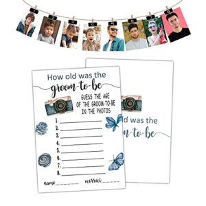 bridal shower games – how old was the groom-to-be card game – wedding shower games – groomsman party supplies decorations – bachelor/engagement party favor(01)