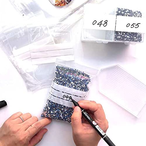 Diamond Painting Tool,100pcs/lot Diamond Sticker Storage Bag Clear Plastic Writable Diamond Art Storage Container Reclosable Self Sealing Accessories