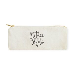 the cotton & canvas co. mother of the bride wedding cosmetic pouch, pencil case, bridal party gift and travel make up pouch