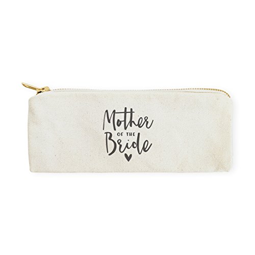 The Cotton & Canvas Co. Mother of The Bride Wedding Cosmetic Pouch, Pencil Case, Bridal Party Gift and Travel Make Up Pouch