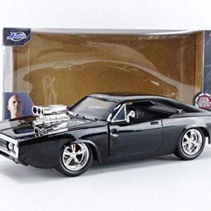 Jada Toys Fast & Furious 1:24 Dom's 1970 Dodge Charger R/T Die-cast Car Bare Metal, Toys for Kids and Adults, Black