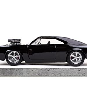 Jada Toys Fast & Furious 1:24 Dom's 1970 Dodge Charger R/T Die-cast Car Bare Metal, Toys for Kids and Adults, Black