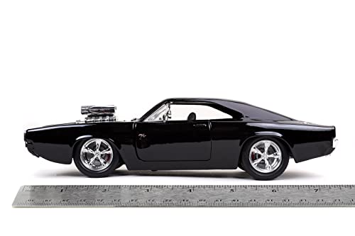 Jada Toys Fast & Furious 1:24 Dom's 1970 Dodge Charger R/T Die-cast Car Bare Metal, Toys for Kids and Adults, Black