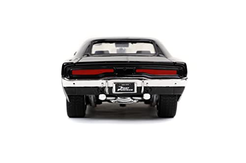 Jada Toys Fast & Furious 1:24 Dom's 1970 Dodge Charger R/T Die-cast Car Bare Metal, Toys for Kids and Adults, Black