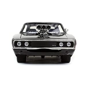 Jada Toys Fast & Furious 1:24 Dom's 1970 Dodge Charger R/T Die-cast Car Bare Metal, Toys for Kids and Adults, Black