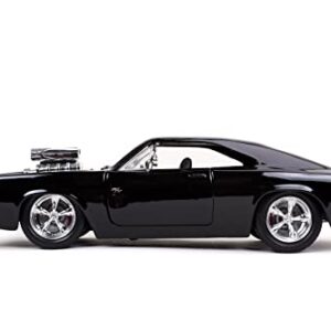 Jada Toys Fast & Furious 1:24 Dom's 1970 Dodge Charger R/T Die-cast Car Bare Metal, Toys for Kids and Adults, Black