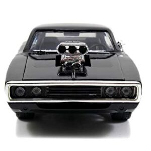 Jada Toys Fast & Furious 1:24 Dom's 1970 Dodge Charger R/T Die-cast Car Bare Metal, Toys for Kids and Adults, Black